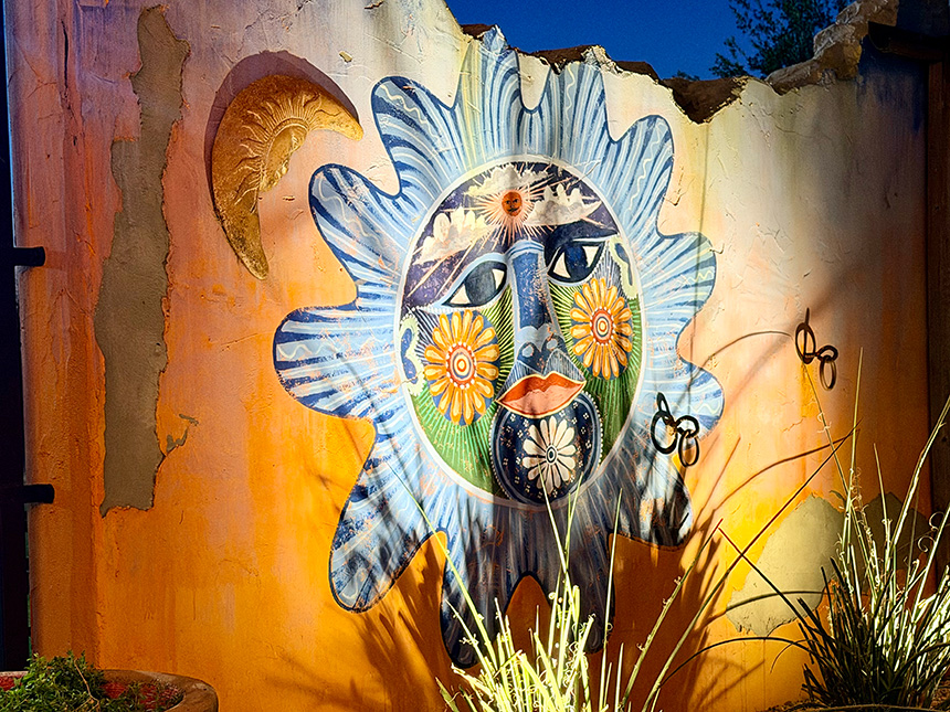 Patio Mural at Night